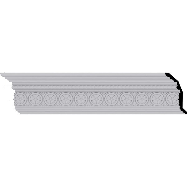 Ekena Millwork 5 3/4"H x 3 1/8"P x 6 1/2"F x 94 1/2"L, (2" Repeat), Washington Crown Moulding MLD05X03X06WA - main